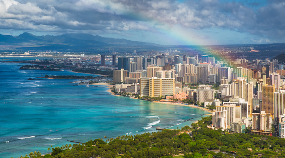 Rainbow over Honolulu
